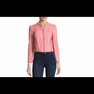 Rebecca Taylor Pink Leather Jacket Size 2
